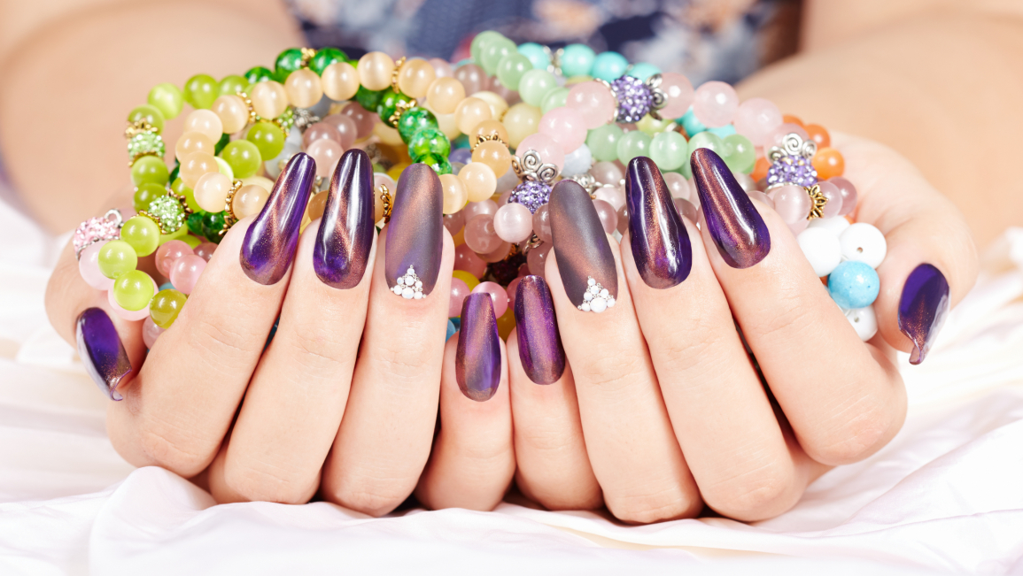 Embellished Dark Nail Art